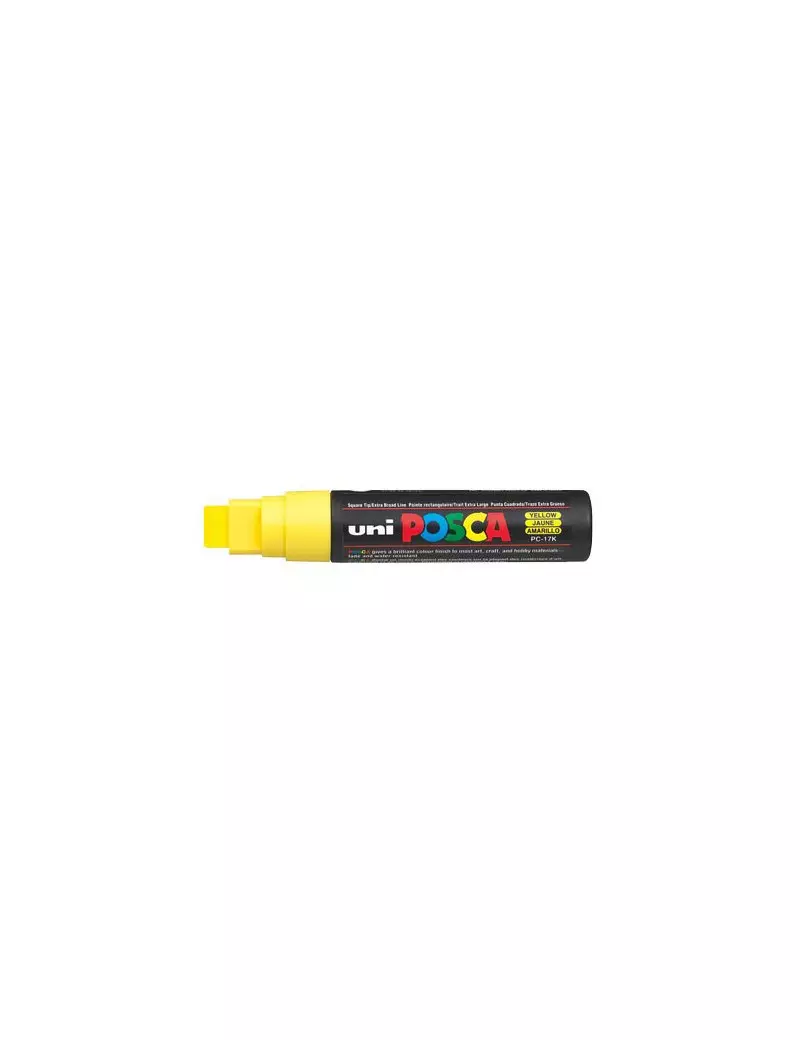 Marcatore a Tempera Uni Posca PC17K Uni-Ball - Punta Scalpello - 15 mm - M-PC17K-G (Giallo)