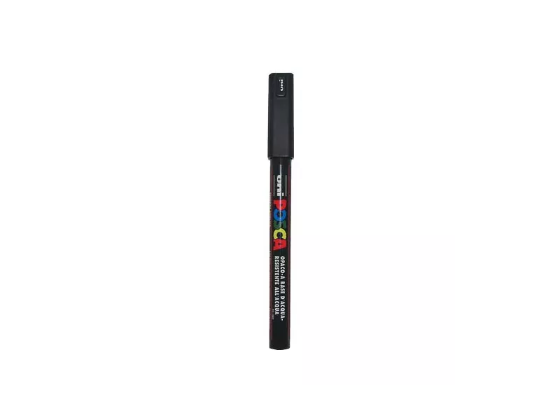 Marcatore a Tempera Uni Posca PC1M Uni-Ball - Punta Tonda - 0,7 mm - M-PC1MR-N (Nero)