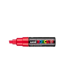 Marcatore a Tempera Uni Posca PC8K Uni-Ball - Punta Scalpello - 8 mm - M-PC8K-R (Rosso)