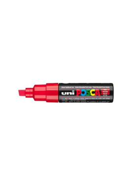 Marcatore a Tempera Uni Posca PC8K Uni-Ball - Punta Scalpello - 8 mm - M-PC8K-R (Rosso)