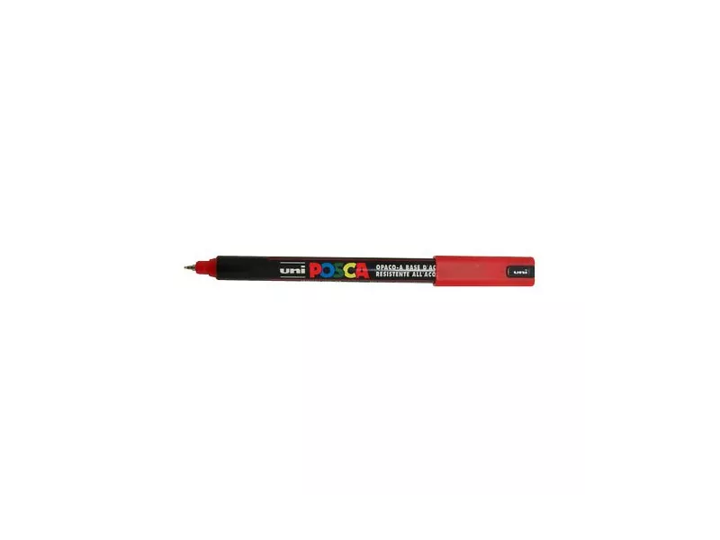 Marcatore a Tempera Uni Posca PC1M Uni-Ball - Punta Tonda - 0,7 mm - M-PC1MR-R (Rosso)