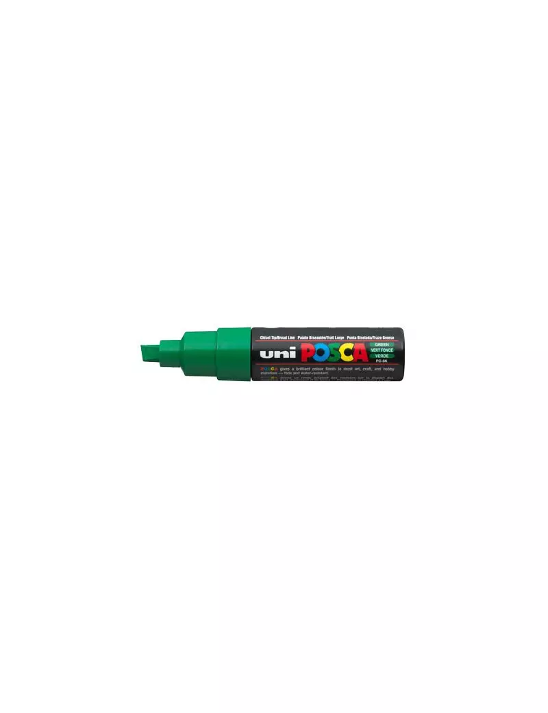 Marcatore a Tempera Uni Posca PC8K Uni-Ball - Punta Scalpello - 8 mm - M-PC8K-V (Verde Scuro) Marcatore a Tempera Uni Posca PC8K Uni-Ball - Punta Scalpello - 8 mm - M-PC8K-V (Verde Scuro)