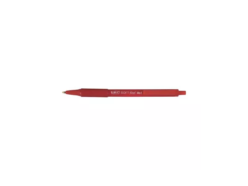 Penna a Sfera a Scatto Soft Feel Clic Bic - 1 mm - 837399 (Rosso Conf. 12)