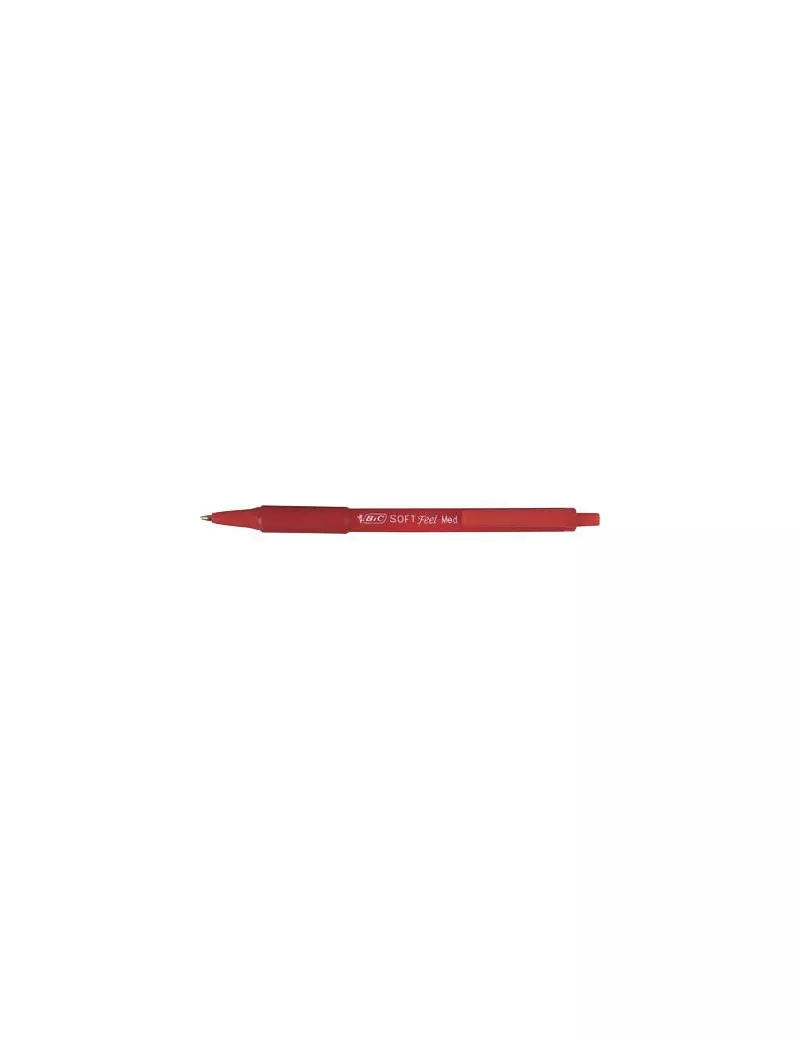 Penna a Sfera a Scatto Soft Feel Clic Bic - 1 mm - 837399 (Rosso Conf. 12)