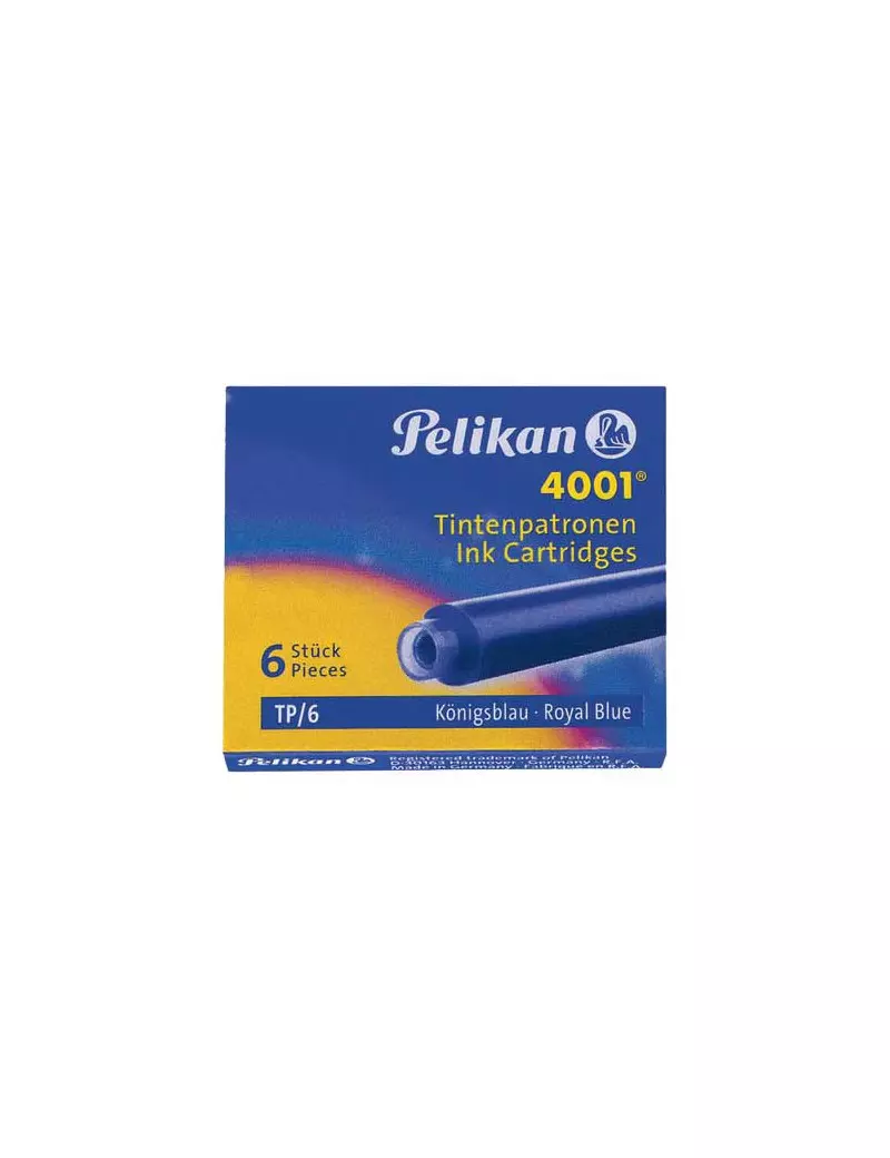 Cartucce per Stilografica 4001 TP/6 Pelikan - 0ATM01 (Blu Royal Conf. 6)