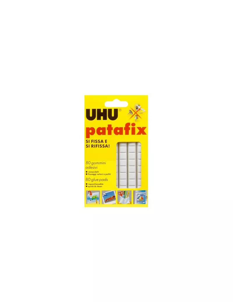 Gomma Adesiva Removibile Patafix UHU - D1620 (Bianco Conf. 80) Gomma Adesiva Removibile Patafix UHU - D1620 (Bianco Conf. 80)