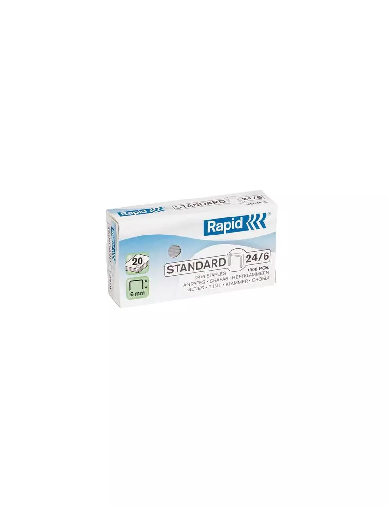 Punti Metallici per Cucitrice Universali Rapid - 24/6 - 24855600 (Conf. 20000) Punti Metallici per Cucitrice Universali Rapid - 24/6 - 24855600 (Conf. 20000)