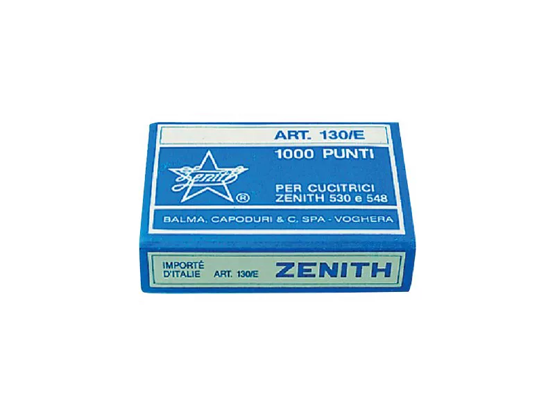 Punti Metallici per Cucitrice Universali Zenith - 130/E 6/4 - 0311301401 (Conf. 10000) Punti Metallici per Cucitrice Universali Zenith - 130/E 6/4 - 0311301401 (Conf. 10000)