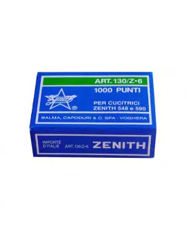 Punti Metallici per Cucitrice Universali Zenith - 130/Z6 6/6 - 0301303601 (Conf. 10000)