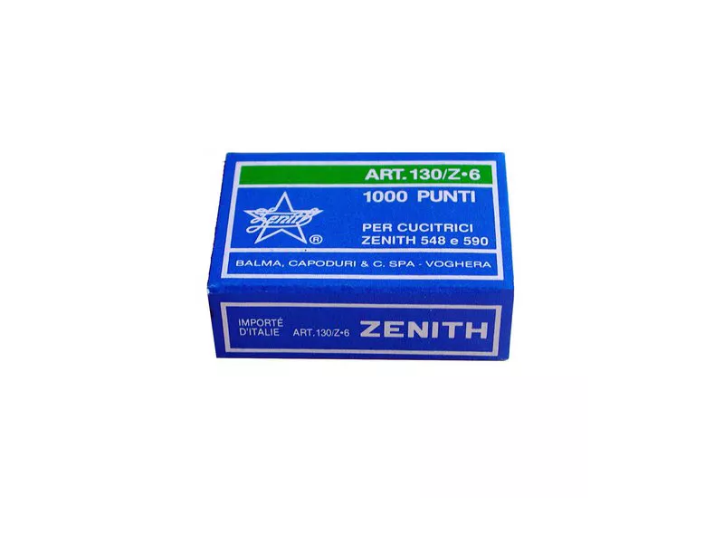Punti Metallici per Cucitrice Universali Zenith - 130/Z6 6/6 - 0301303601 (Conf. 10000) Punti Metallici per Cucitrice Universali Zenith - 130/Z6 6/6 - 0301303601 (Conf. 10000)