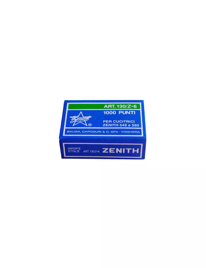 Punti Metallici per Cucitrice Universali Zenith - 130/Z6 6/6 - 0301303601 (Conf. 10000)