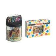 Fermagli Colorati Leone Color Leone Dell'Era - Scatola con Finestra - n. 4 - 32 mm - FX5 (Metallizzati Assortiti Conf. 500)