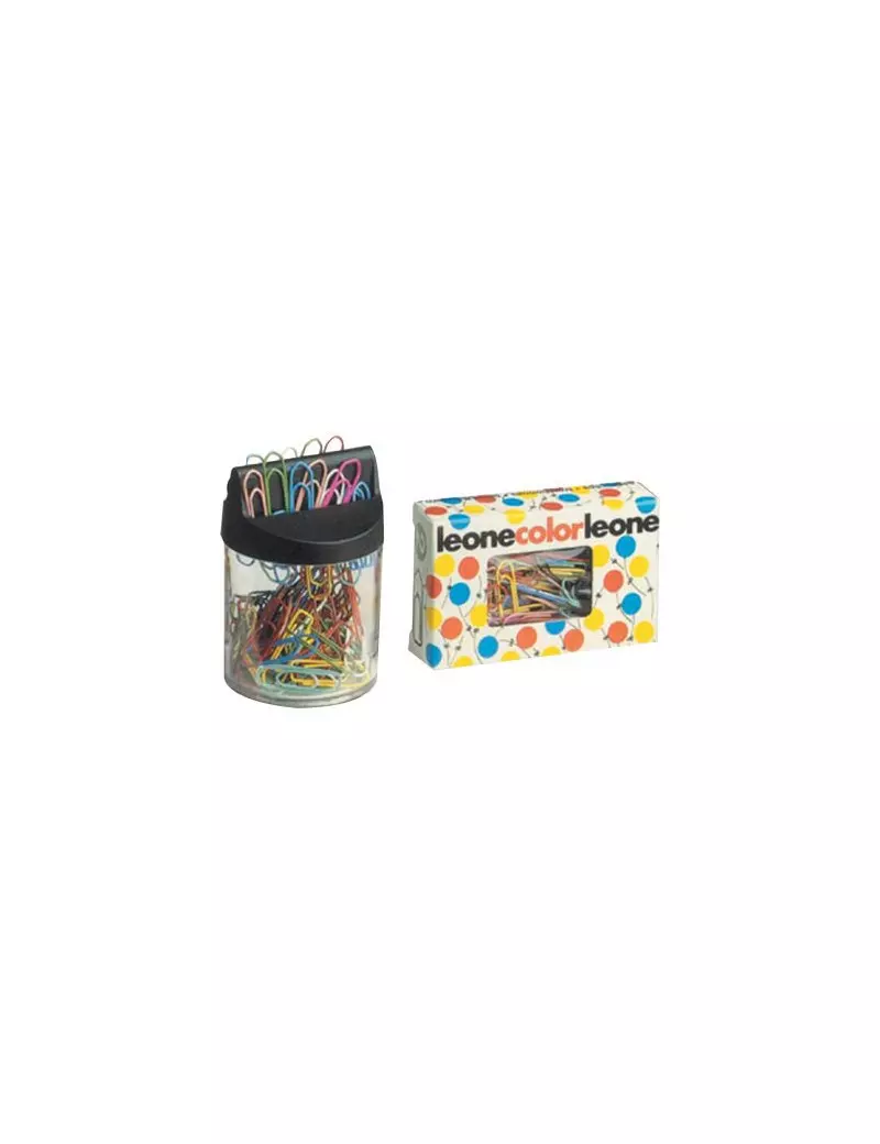 Fermagli Colorati Leone Color Leone Dell'Era - Scatola con Finestra - n. 4 - 32 mm - FX5 (Metallizzati Assortiti Conf. 500)