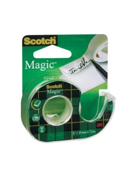 Dispenser per Nastro Adesivo Scotch Magic 810 3M - 19 mm x 7,5 m - 95756 (Trasparente)