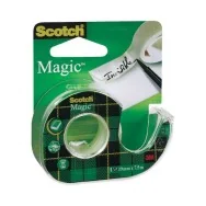 Dispenser per Nastro Adesivo Scotch Magic 810 3M - 19 mm x 7,5 m - 95756 (Trasparente)