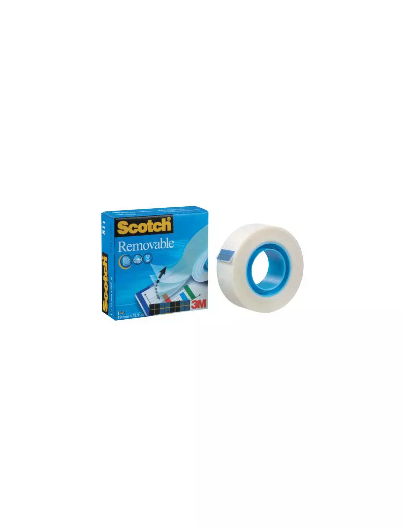Nastro Adesivo Scotch Magic 811 3M - Acrilico - 19 mm x 33 m - 82251 (Trasparente) Nastro Adesivo Scotch Magic 811 3M - Acrilico - 19 mm x 33 m - 82251 (Trasparente)