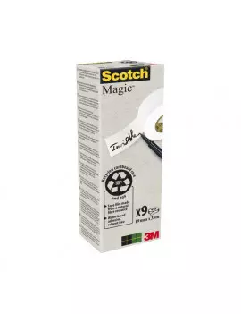 Nastro Adesivo Scotch Magic 900 3M - Acrilico - 19 mm x 33 m - 91576 (Trasparente Conf. 9)