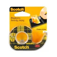 Nastro Biadesivo Scotch 665 3M - No Liner - 12 mm x 6,3 m - 97291 (Trasparente)
