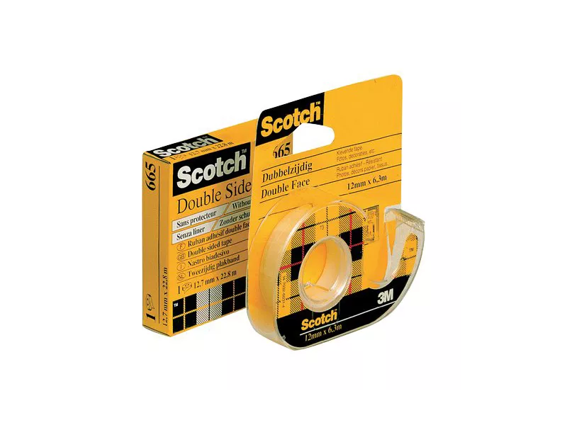 Nastro Biadesivo Scotch 665 3M - No Liner - 12 mm x 33 m - 82249 (Trasparente)