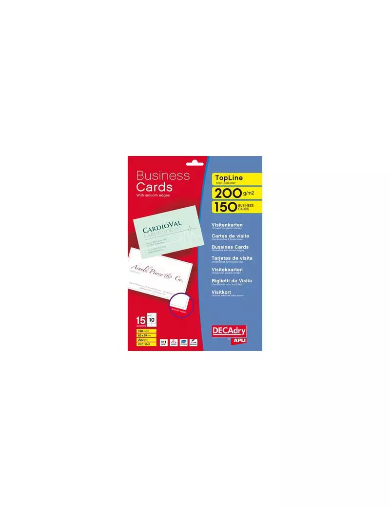 Biglietti da Visita Decadry - Bordo Liscio - Fronte - 200 g - T603342 (Conf. 150) Biglietti da Visita Decadry - Bordo Liscio - Fronte - 200 g - T603342 (Conf. 150)