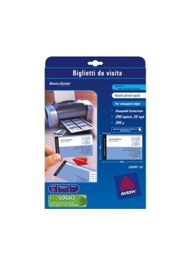 Biglietti da Visita Quick&Clean Avery - Fronte e Retro - 260 g - C32015-25 (Bianco Patinato Opaco Conf. 200)