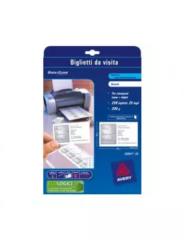 Biglietti da Visita Quick&Clean Avery - Fronte - 200 g - C32011-25 (Bianco Conf. 250)