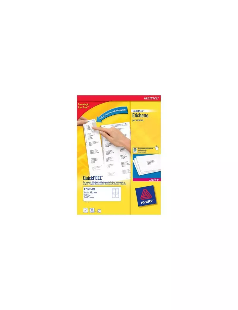 Etichette Adesive BlockOut Avery - 99,1x93,1 mm - L7166-100 (Bianco Conf. 100) Etichette Adesive BlockOut Avery - 99,1x93,1 mm - L7166-100 (Bianco Conf. 100)