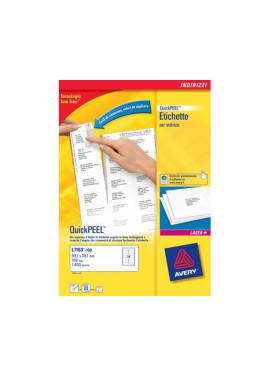 Etichette Adesive QuickPeel Avery - A4 - 99,1x38,1 mm - L7163-100 (Bianco Conf. 100)
